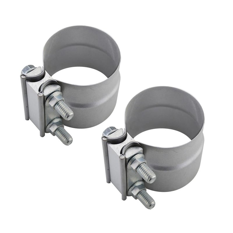 ROADFORMER 2.5 inch Exhasut Clamp 2 1/2 Lap Joint Exhaust Band Clamp Preformed Aluminized Steel (2 Pack) - Image 1